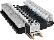 Valvola magnetica elettrica pneumatica 5 vie 3 posizioni - 12VDC con dumper - Kit di attacco rapido - Adatto a diverse applicazioni