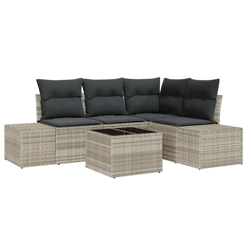 Set Divano da Giardino Grigio chiaro polyrattan 3355721
