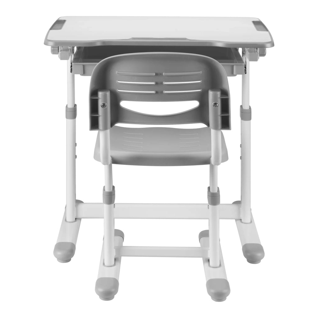 Set scrivania e sedia per bambini grigio e bianco 03_0010683