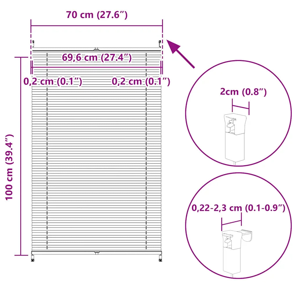 Tenda plissè 70x100cm bianca 240597