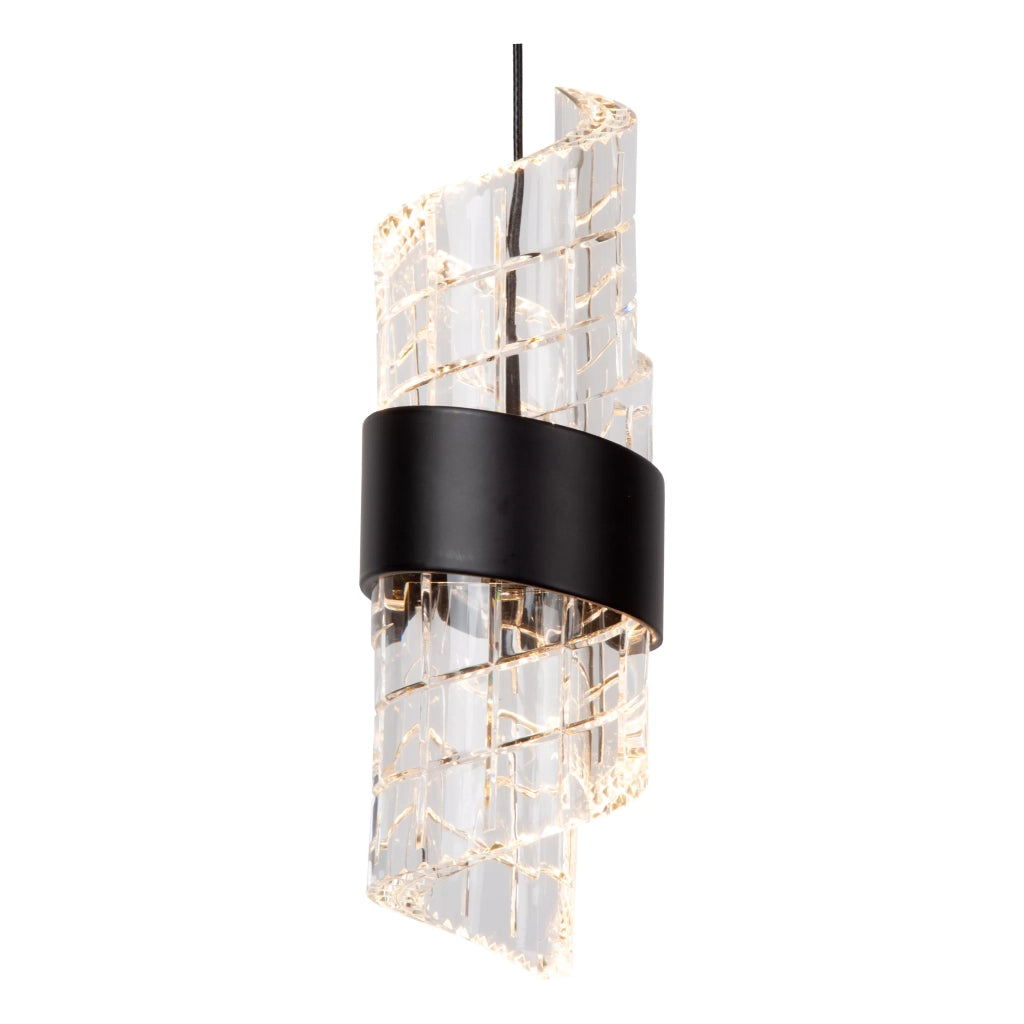 Lampada sospensione glamour vetro nero Kligande LED 7W