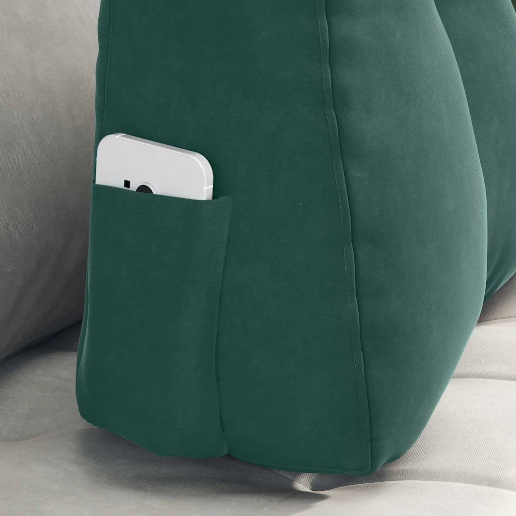 Cuscino per Schiena Verde Scuro 60 x 24 x 50 cm Velluto 42014402