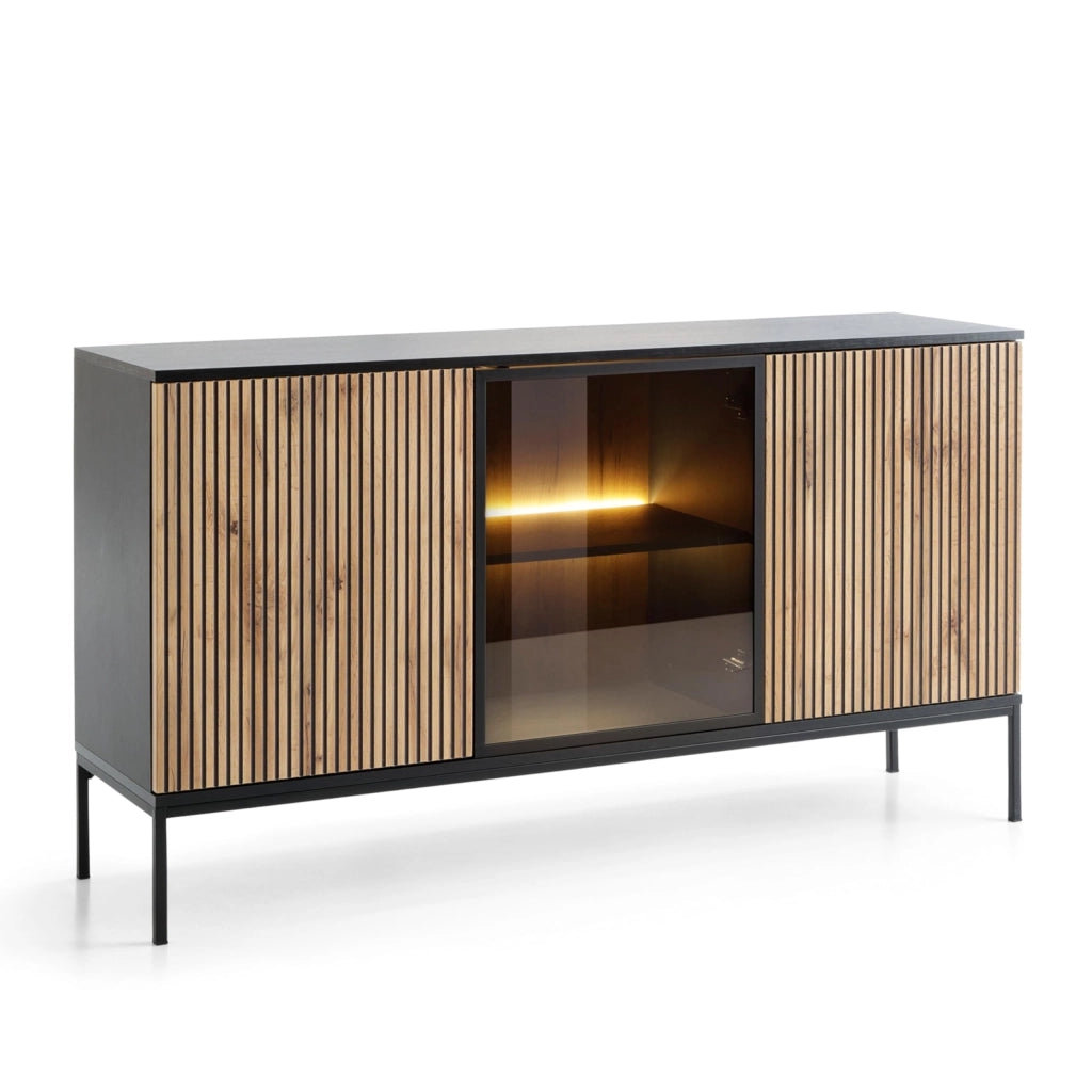 Komodee Cassettiera Laval K154 Rovere Wotan/Nero 154x83x39 cm