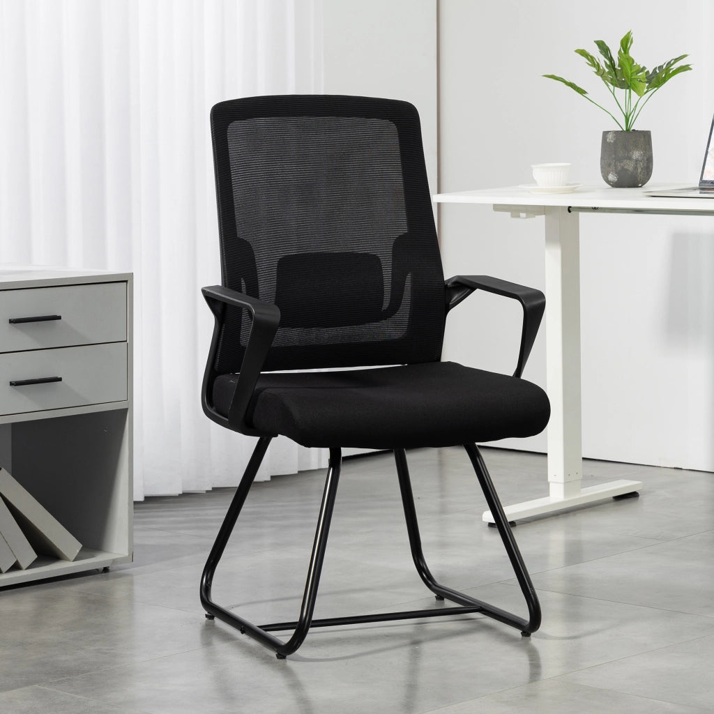 Sedia da ufficio con braccioli e supporto lombare ¨C Minimal ¨C Nero