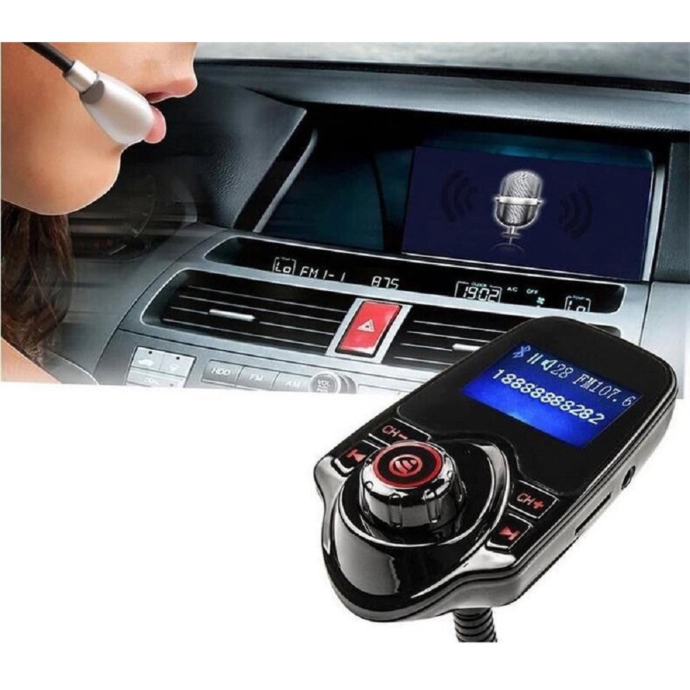 Trade Shop - Trasmettitore Fm Bluetooth Wireless T10 Kit Auto Vivavoce Lettore Mp3 Usb -