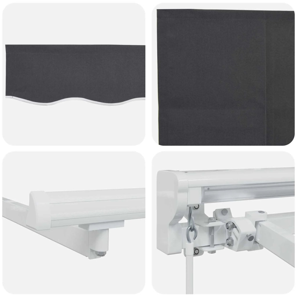 Cornice per Tenda Manuale con LED Bianco e Antracite 5 × 3,5 m 3420708