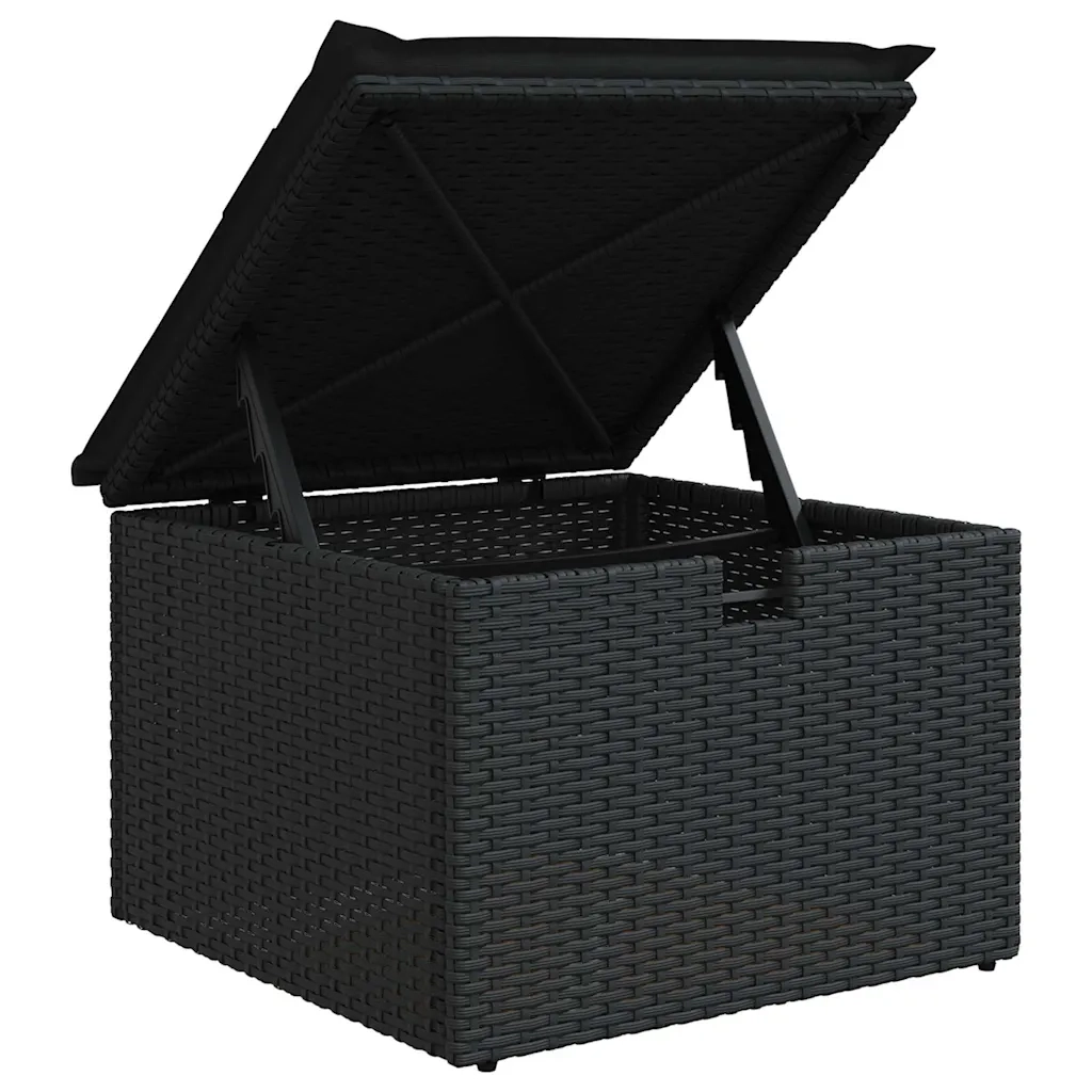 Set Divano da Giardino 6 pz con Cuscini Nero in Polyrattan 3325481