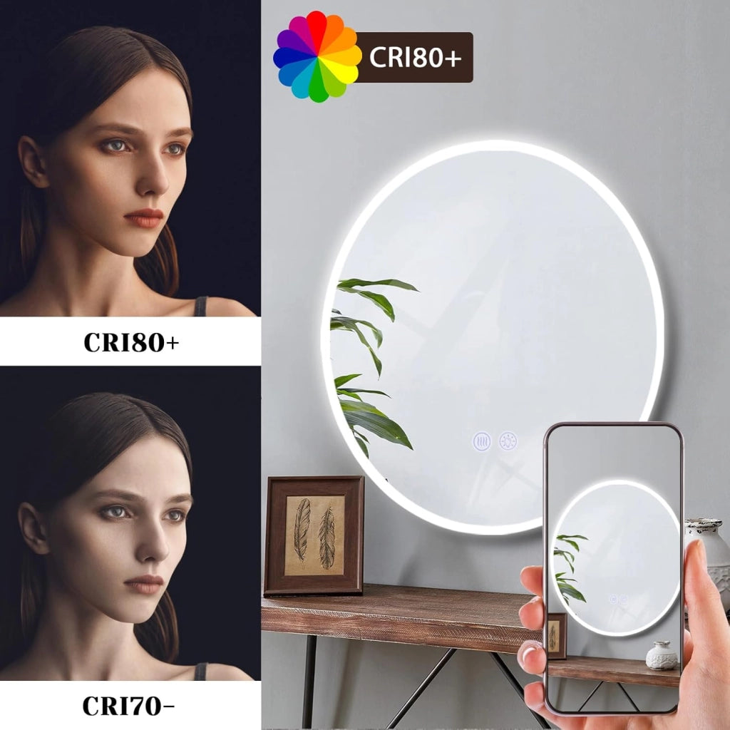 ZMH Specchio da Bagno LED con Illuminazione Touch e Regolazione d'Intensità
