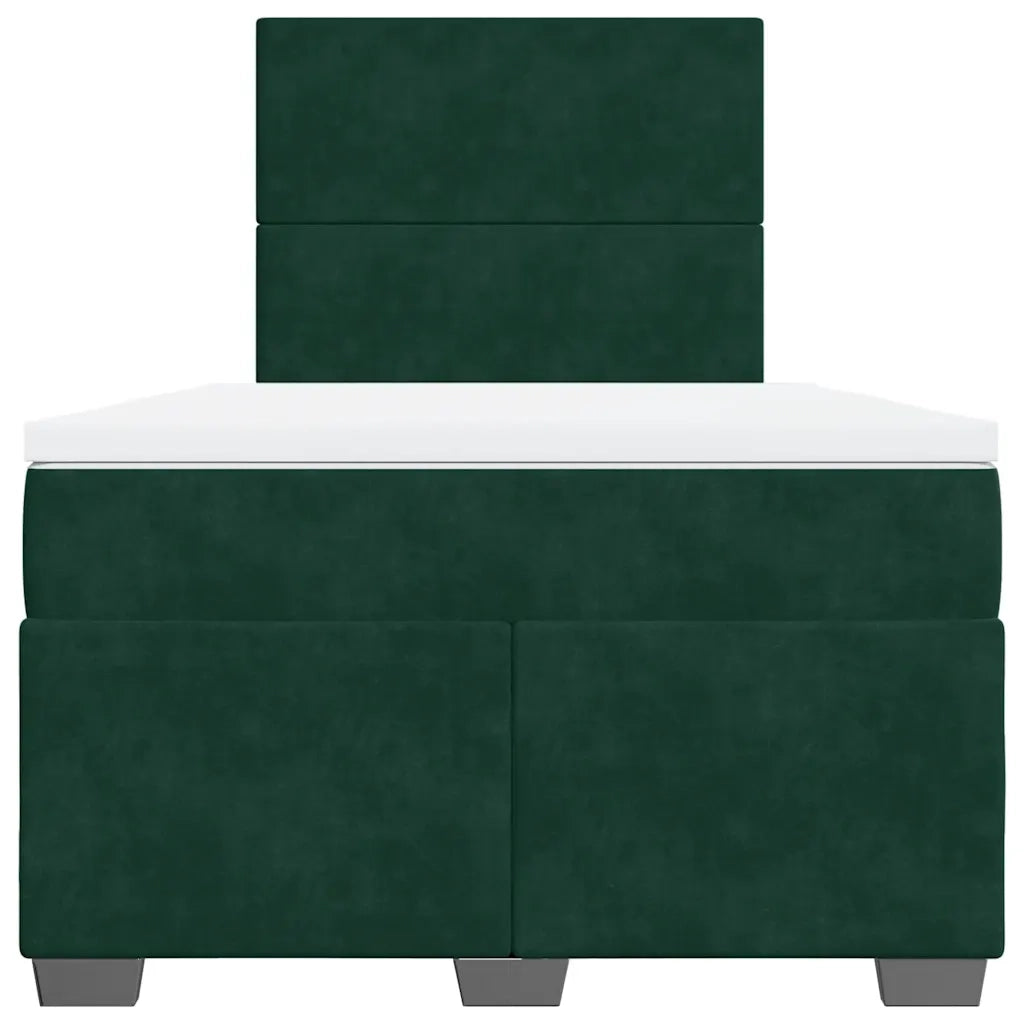 Giroletto a Molle con Materasso Verde Scuro 120x200 cm Velluto 3290879