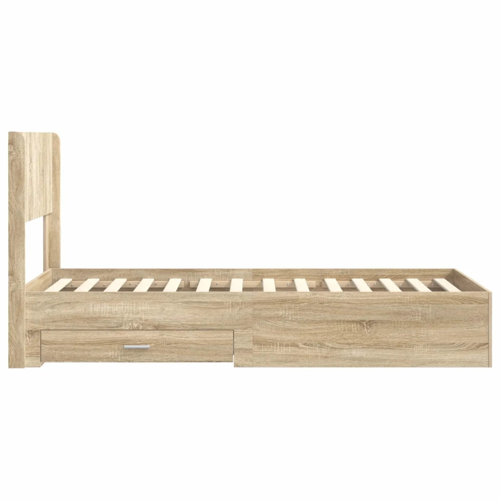 Struttura del letto con stoccaggio e testata Rovere Sonoma 3414517