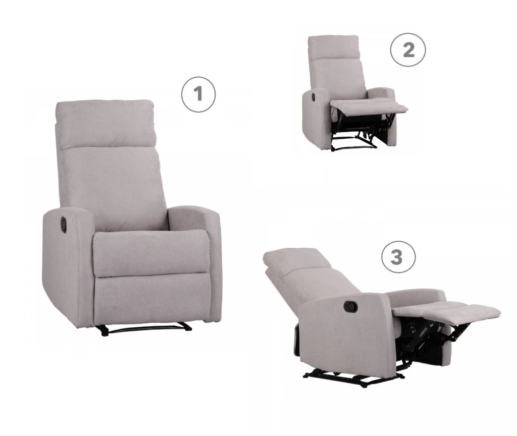 POLTRONA RELAX CON RECLINER MANUALE SAMOA GRIGIO