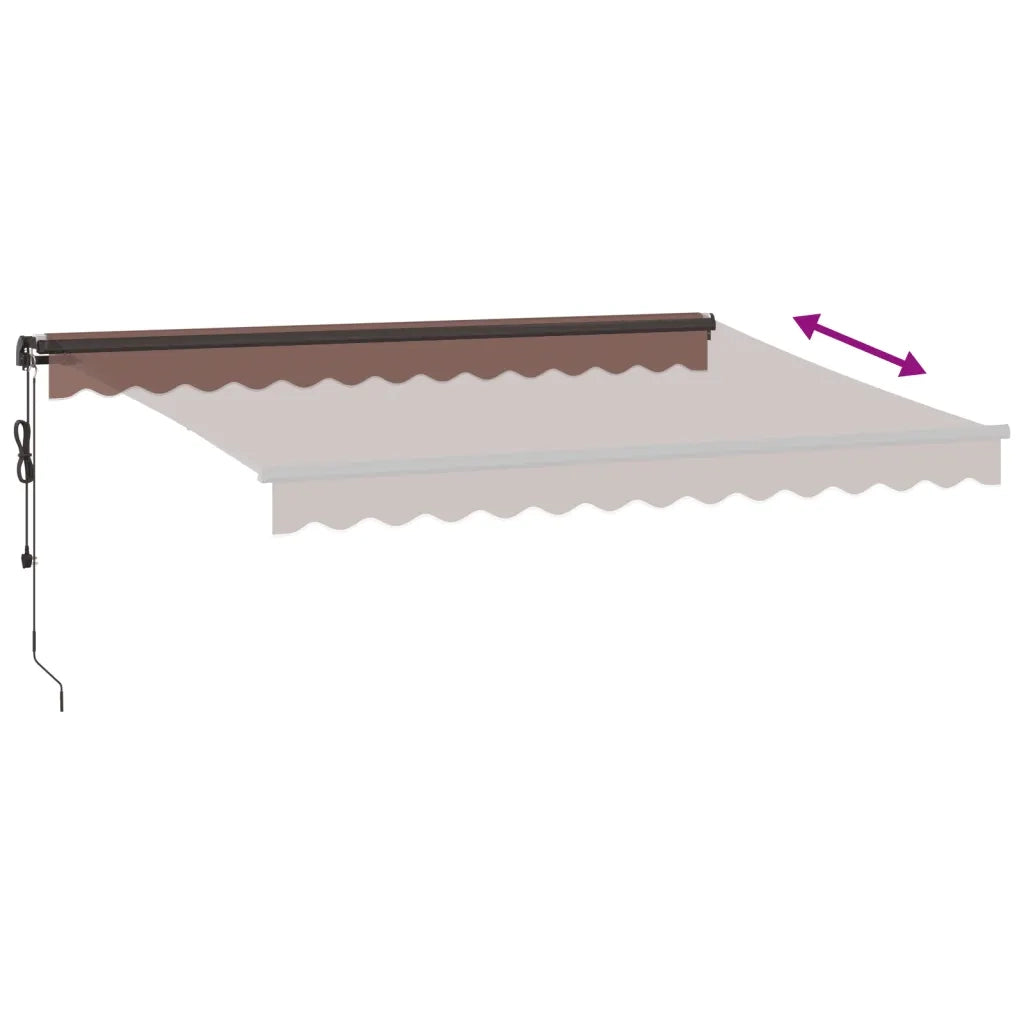 Tenda da Sole Retrattile Automatica con LED Marrone 350x250 cm 3310207