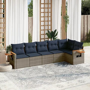 Set Divani da Giardino 6 pz con Cuscini Grigio in Polyrattan 3226831