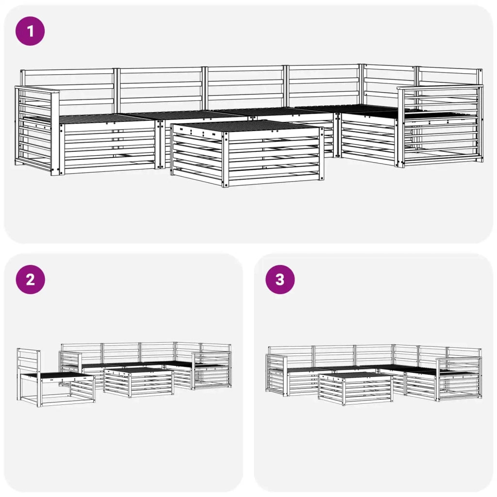 Set di divani da esterno 6 pcs Naturale 3373509