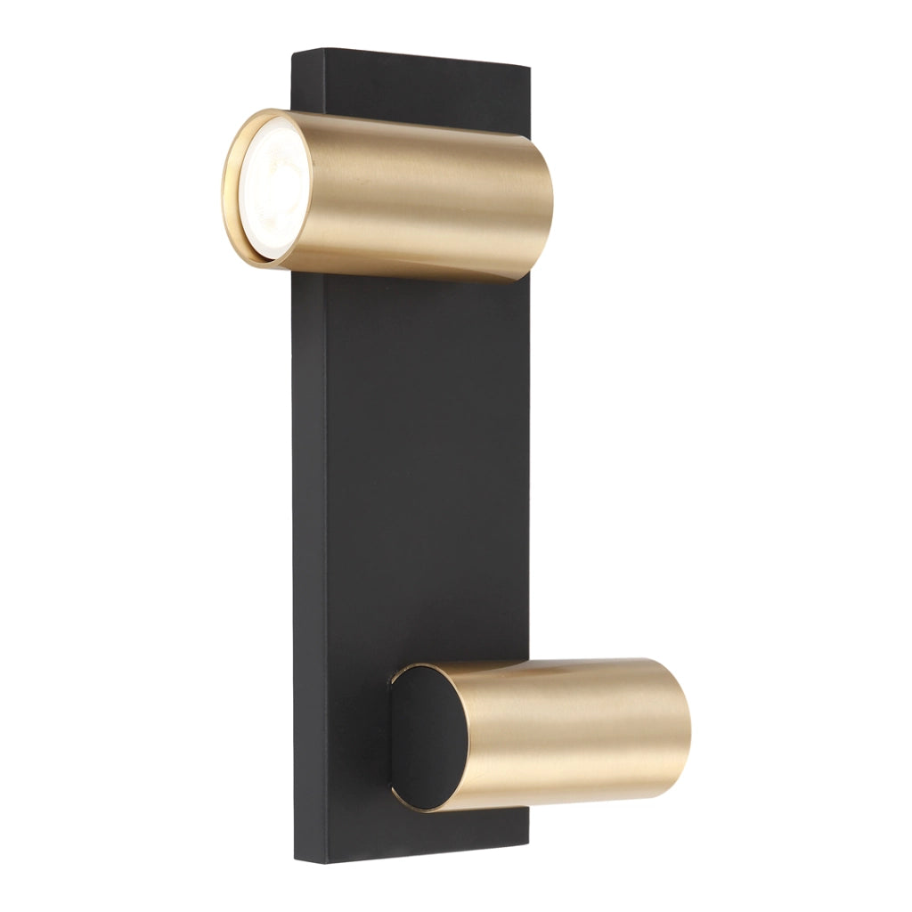Applique nera oro 2 orientabili GU10 Genesis Milagro
