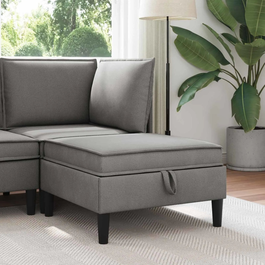 Pouf con Storage Grigio scuro Velluto 42027148
