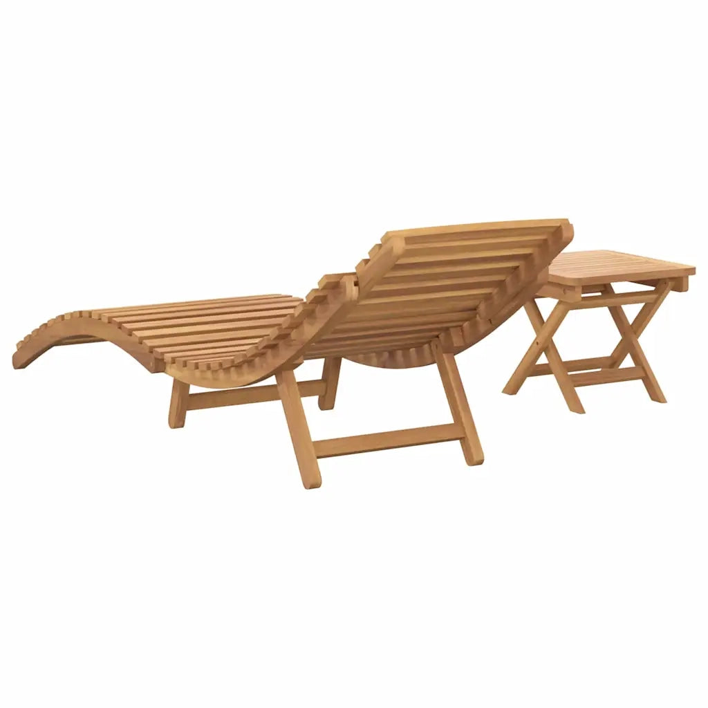 Lettino da sole 2 pcs Marrone Legno di teak solido 42008388