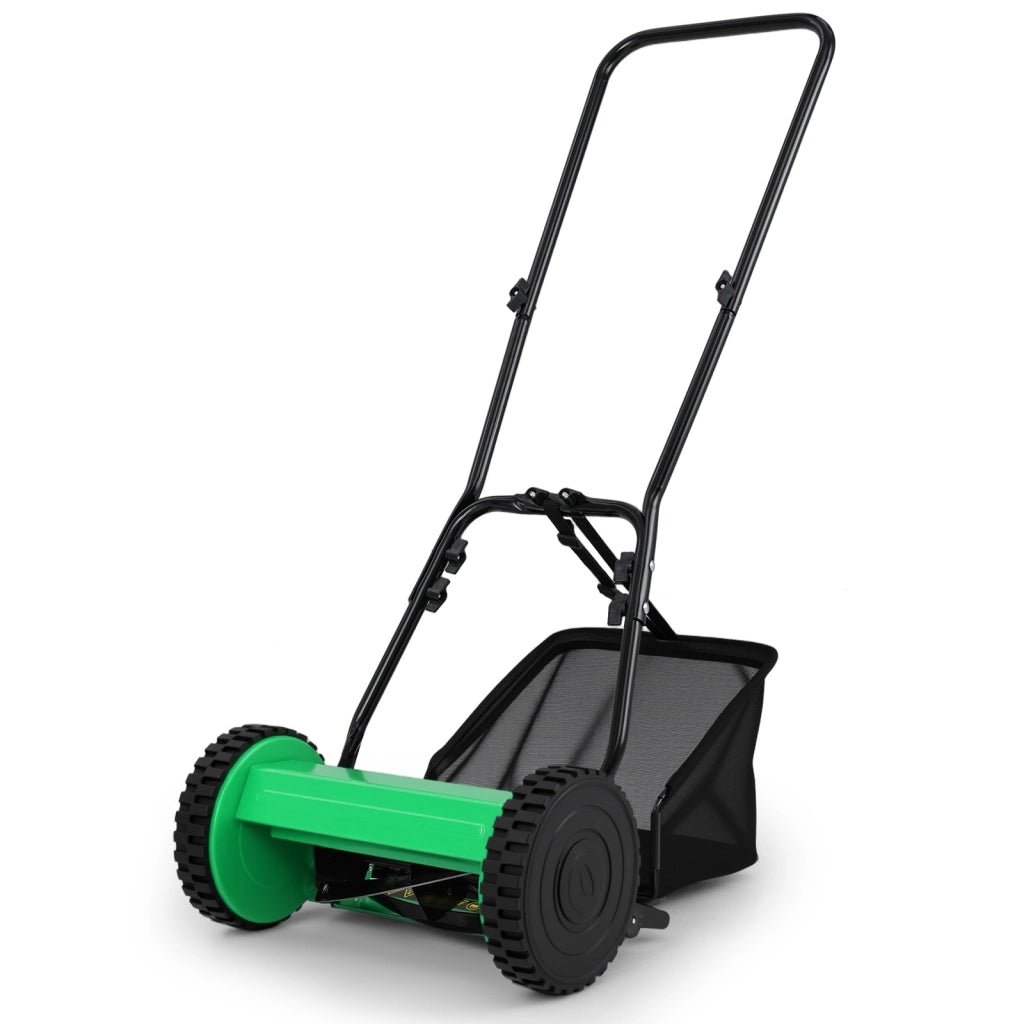 Tosaerba manuale spazzatrice per erba con larghezza di taglio di 30 cm, Altezza di taglio regolabile da 15-40 mm Verde