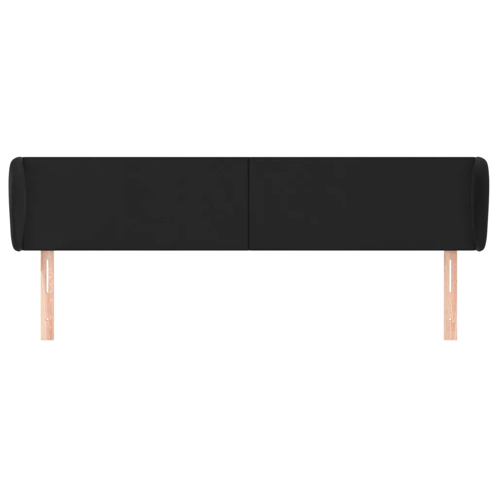 Testiera | Testata ad Orecchio Nera 203x23x78/88 cm in Similpelle