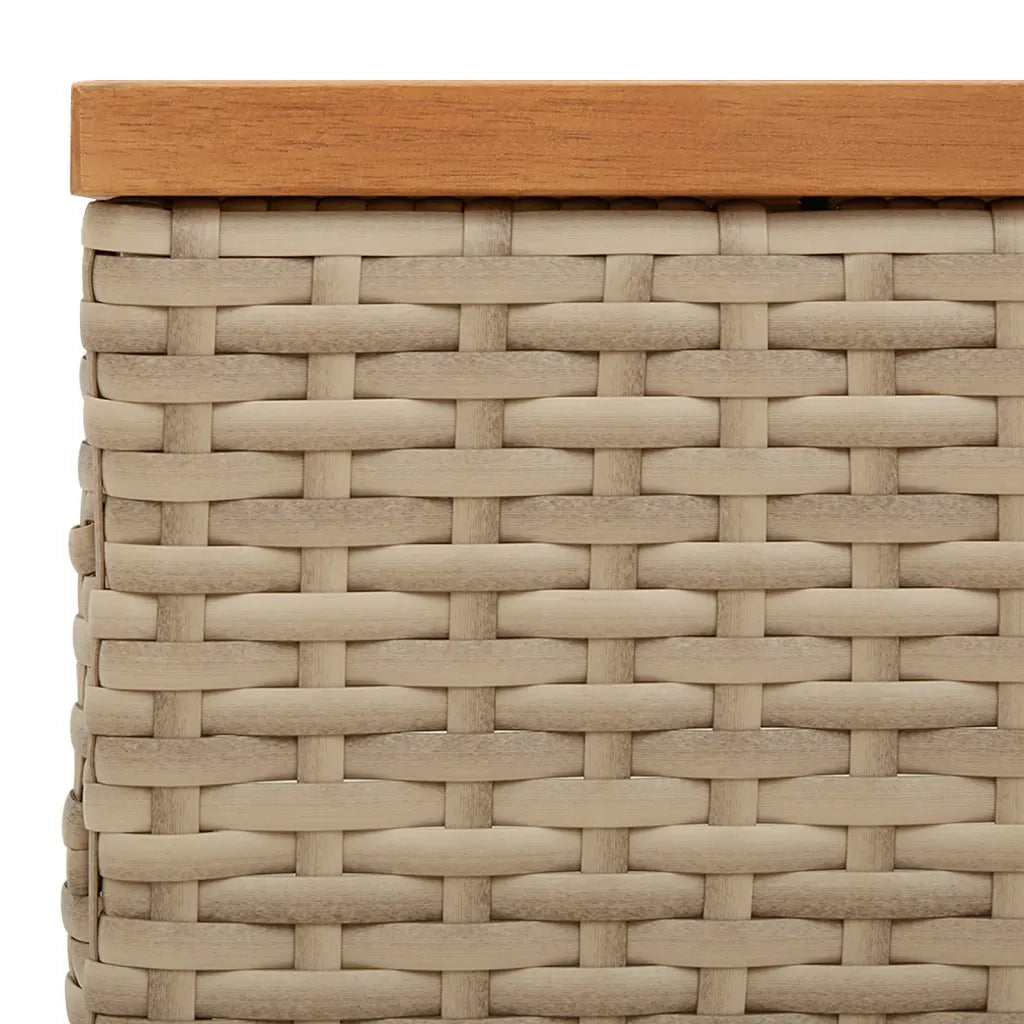Copertura Base Ombrellone-Supporto per ombrellone Beige 70x70x25 cm Polyrattan e Acacia