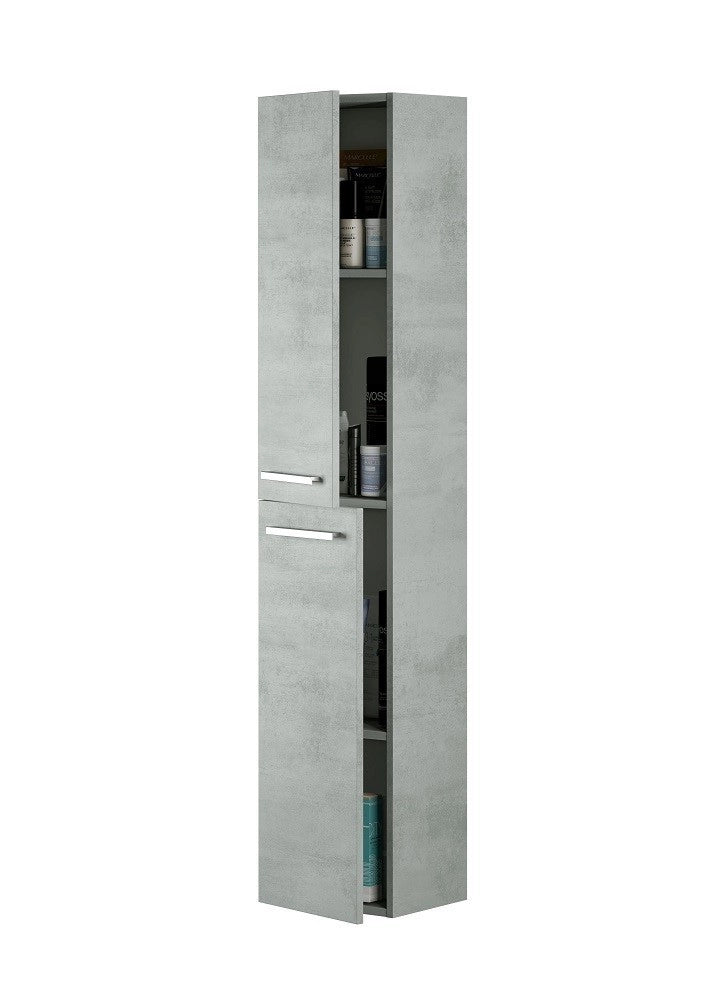 KIT MOBILE COLONNA BAGNO ARUBA 2 ANTE CM.30X25X150H FINITURA CEMENTO