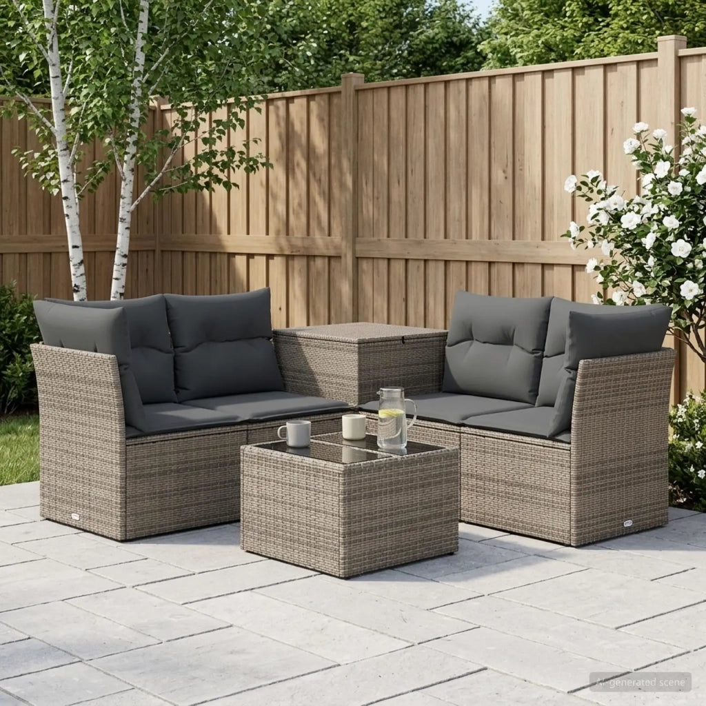Set di divani 6 pz Grigio e Grigio Scuro 3447350