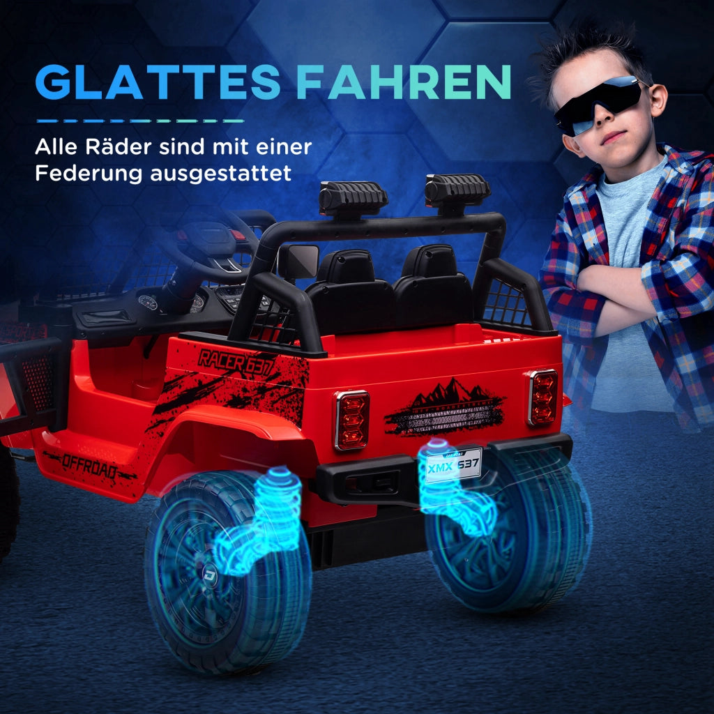 Auto Elettrica Bambini con LED ¨C Xylo ¨C 12V Telecomando Rosso