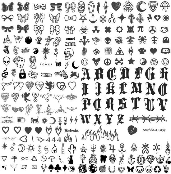 Tatuaggi temporanei 12 fogli - Duraturi e impermeabili - Tatuaggi autoadesivi - Adatti per uomini e donne - Modelli freschi