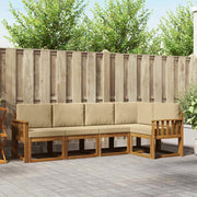Set di divani da esterno con cuscino 5 pcs Naturale e Beige 3366391