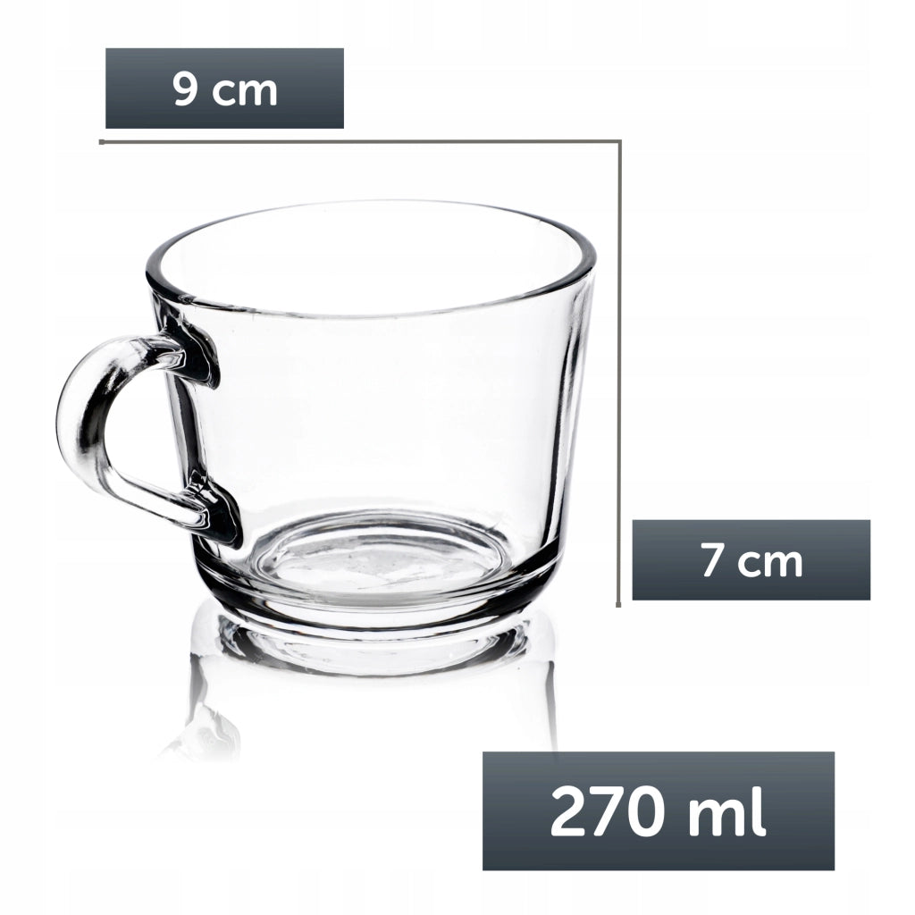 Set di 6 tazze da caffè/tè KADAX con manico, 270 ml, per bevande.