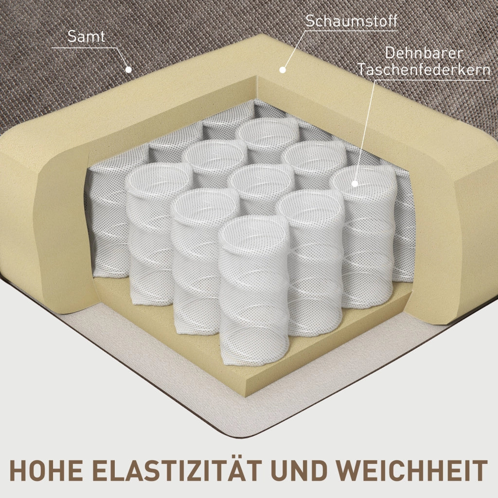 Poltrona relax girevole con poggiapiedi ¨C Minimal ¨C beige chiaro 88x96x108