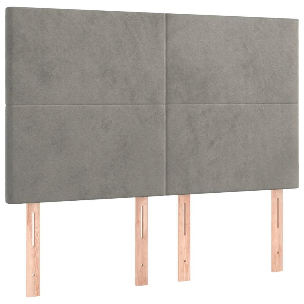 Letto a Molle Materasso e LED Grigio Chiaro 140x190 cm Velluto 3135999
