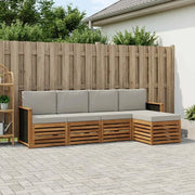 Set di divani da esterno 5 pcs Naturale e Grigio Chiaro 3384222