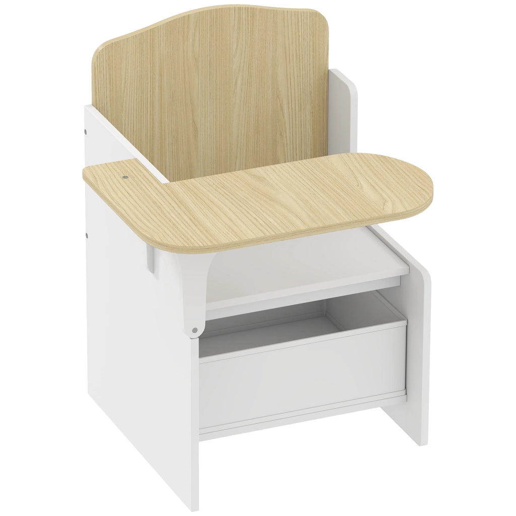 Scrivania con sedia e contenitore per bambini ¨C Xylo ¨C Set 2-in-1 bianco per disegno e gioco