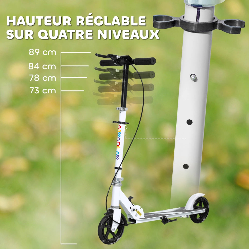 Trotinette per bambini 3-8 anni ¨C zephmum ¨C Bianco, LED, regolabile