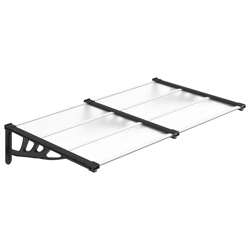 Tettoia per Porta Nero e Trasparente 152,5x90 cm Policarbonato CFW1543181