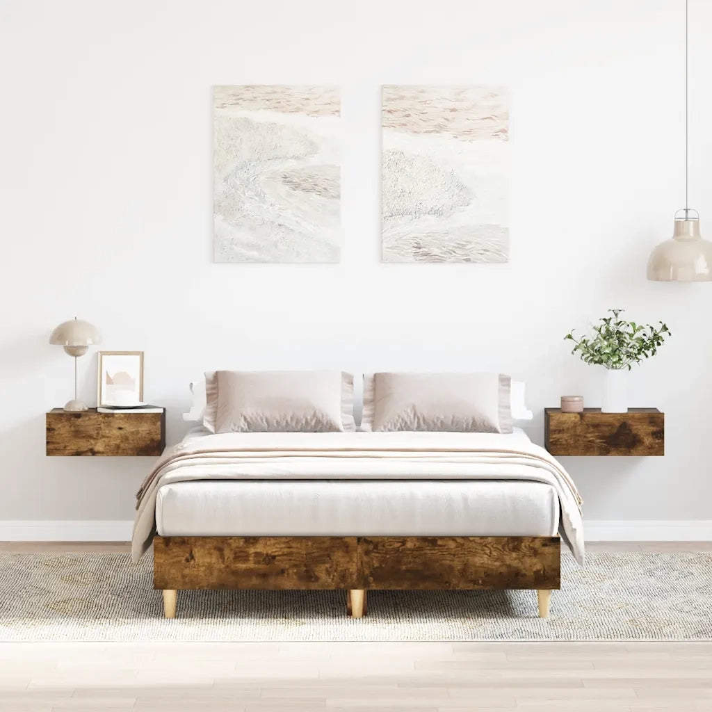Giroletto senza Materasso-Struttura Letto Rovere Fumo 140x190 cm in Truciolato 923421