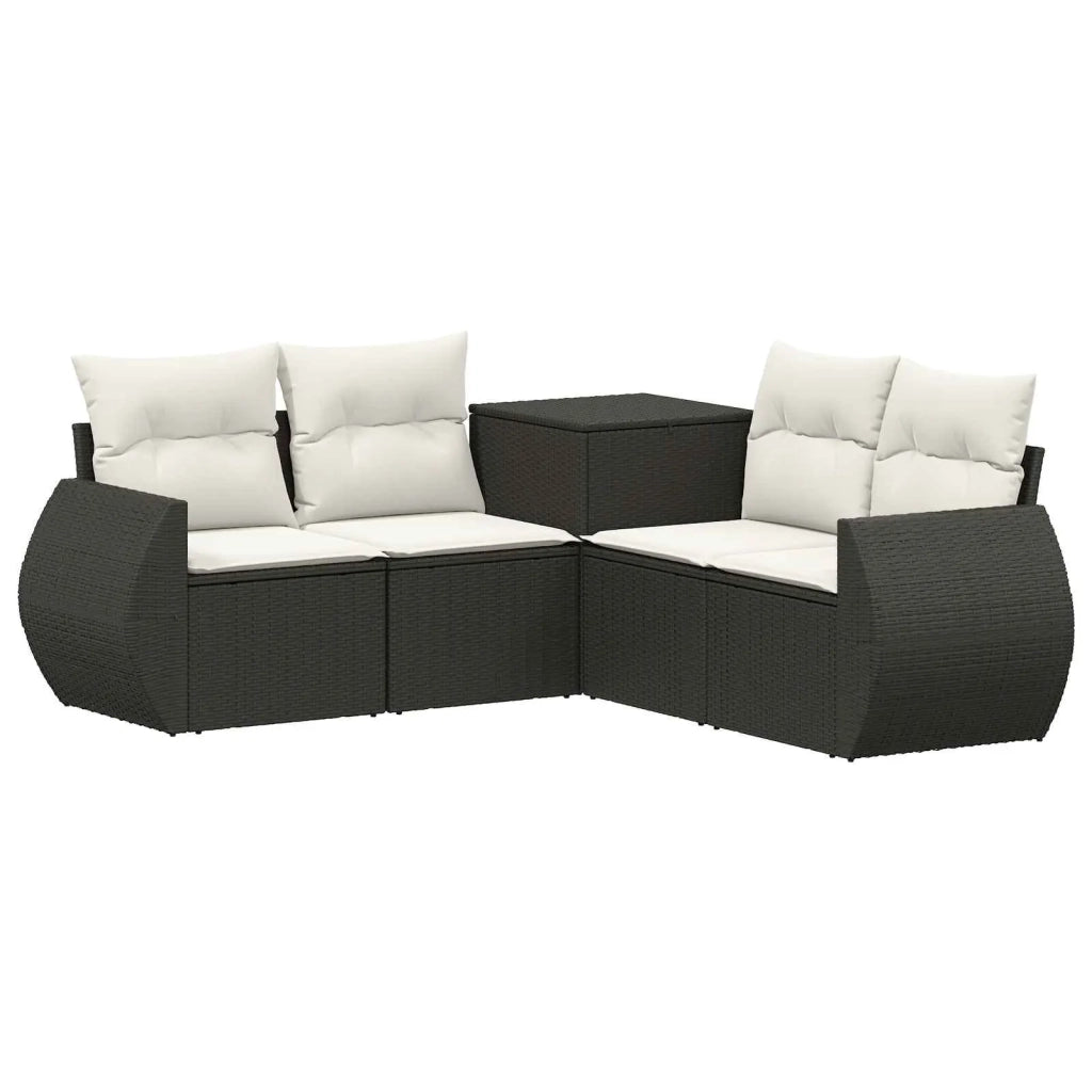 Set di divani 5 pz Nero e Bianco Crema 3447889