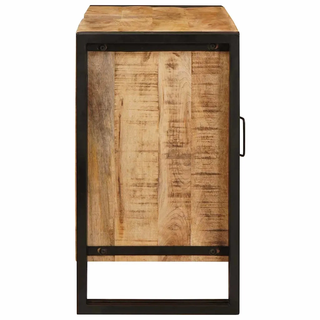 Mobile da Bagno | Armadio sottolavello con porta Marrone Legno di mango massello