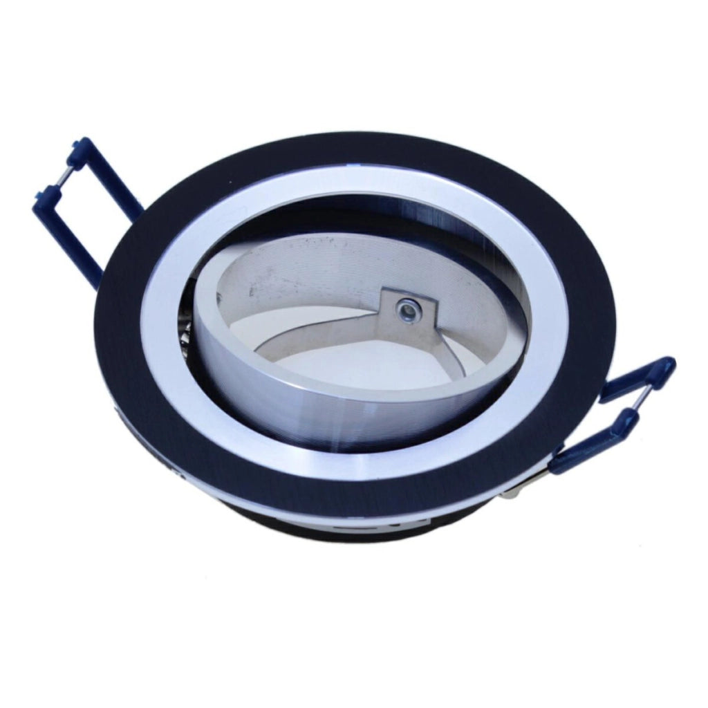 Faretto orientabile tondo nero/argento GU10 IdeaLED ID-1023