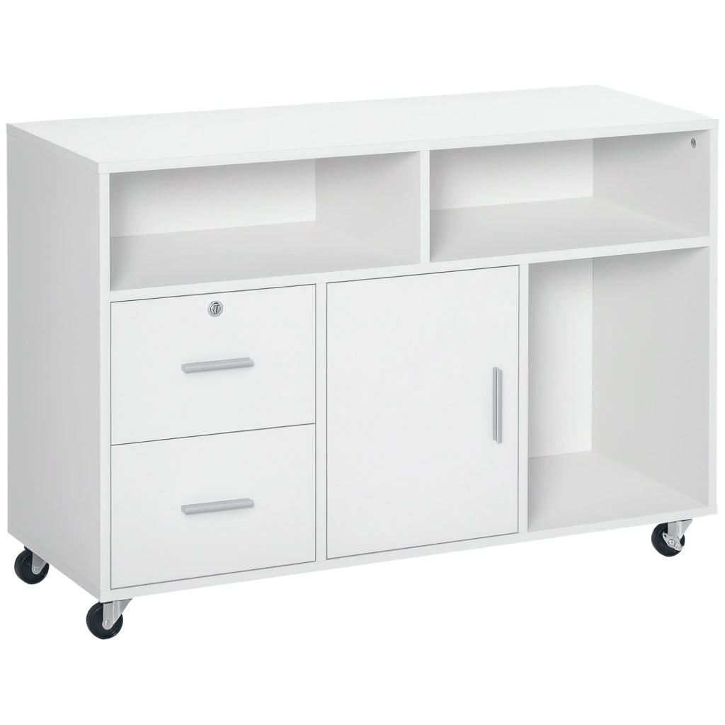 Scrivania con Cassetti e Ripiani ¨C Minimal ¨C Bianco 100x35x65 cm