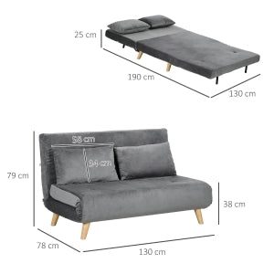 POLTRONA LETTO 72x78x79 cm Grigio in poliestere