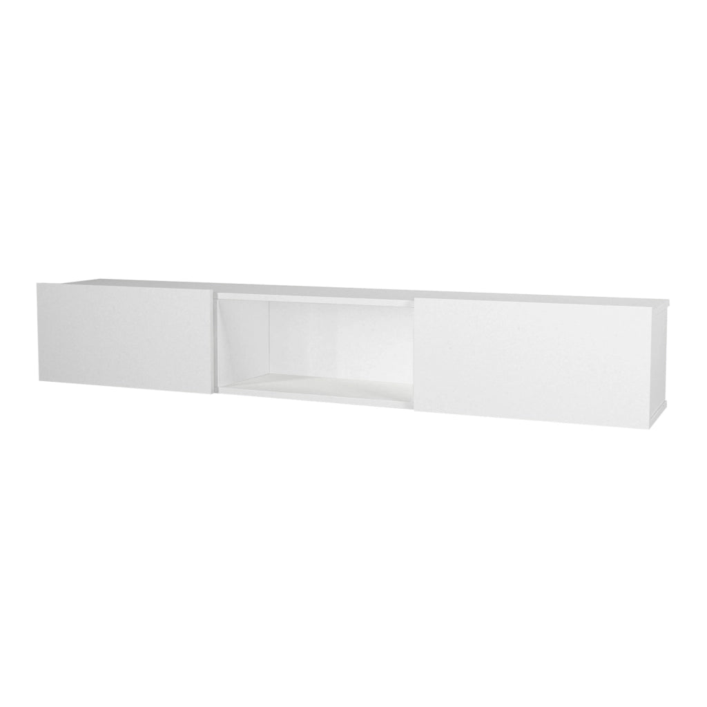 Mobile TV da Parete Paltamo Armadietto Pensile con Ante a Ribalta 180 x 31 x 29,5 cm Bianco [en.casa]