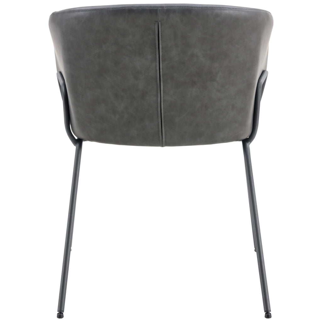 Set di 2 sedie in similpelle grigio scuro ANDRÉ
