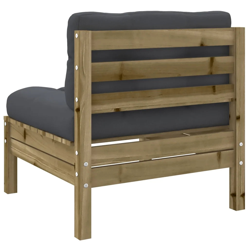 Set Divani da Giardino 4pz con Cuscini Legno Impregnato di Pino
