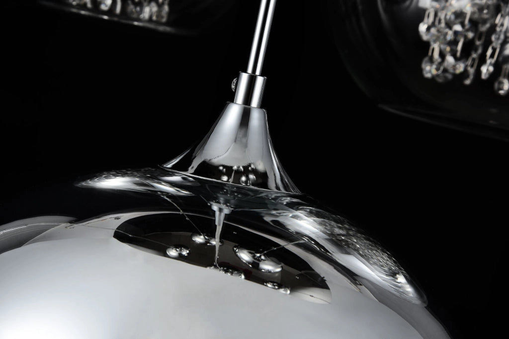 Lampadario Maytoni Fermi 5 luci vetro cristalli nichel