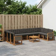 Set di divani da esterno con cuscino 11 pcs Naturale e Nero 3382252