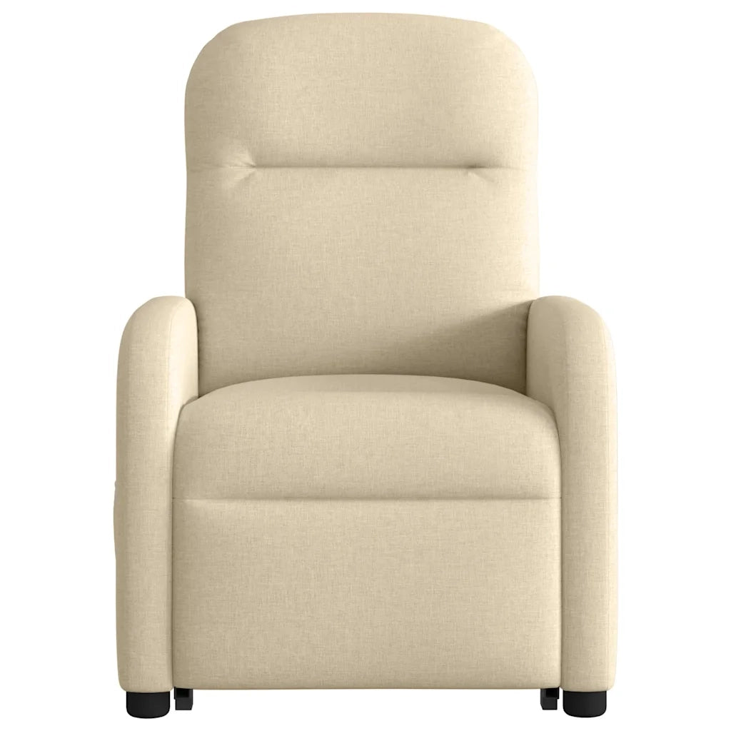 Poltrona Alzapersona Massaggiante Reclinabile Crema in Tessuto 3302990