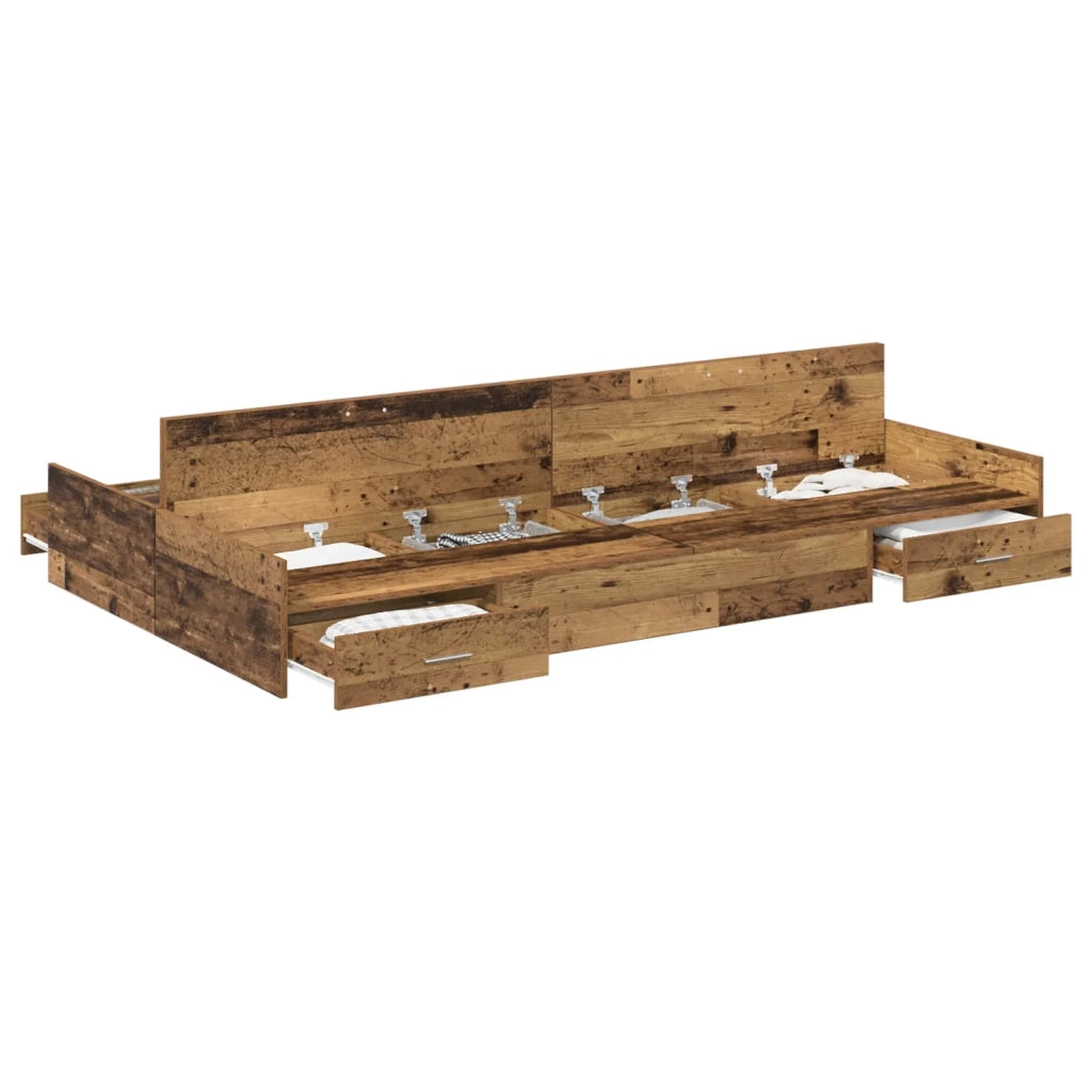 Struttura letto con contenitore Legno vecchio 120 x 190 cm 3335331