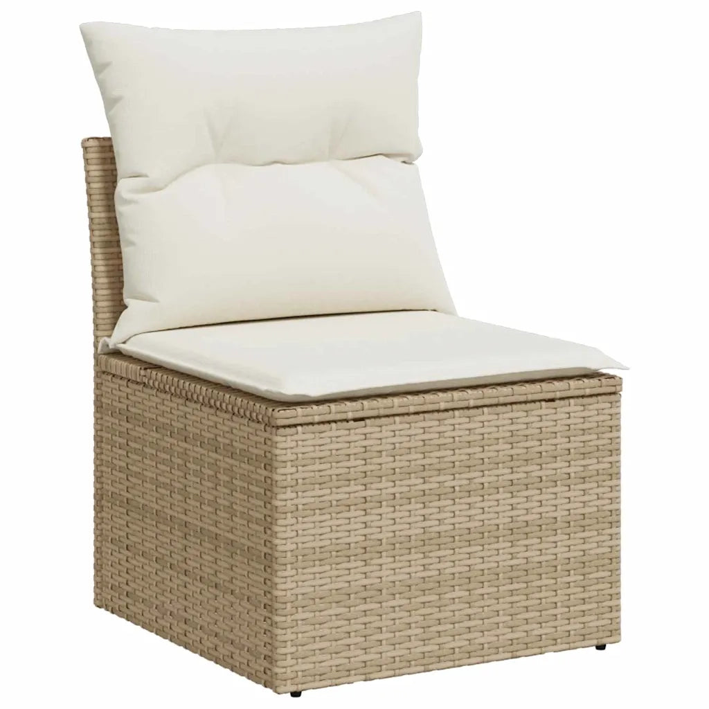 Set Divano da Giardino con cuscino 8 pcs Beige e Crema